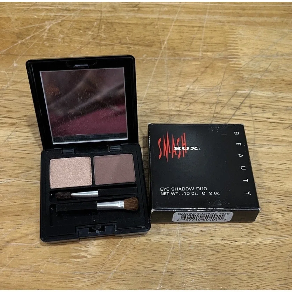 Vtg Smashbox Eyeshadow Duo Smashing Champagne‎ Taupe Brushes NOS